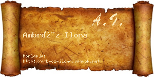 Ambróz Ilona névjegykártya