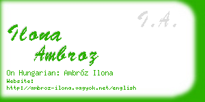 ilona ambroz business card